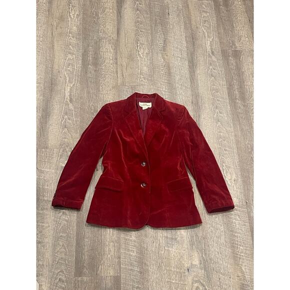 New Territories Vintage RED Velvet Blazer Size 5 Made In Japan - Picture 2 of 11
